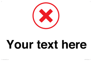 Custom plain background, red cross in a circle sign